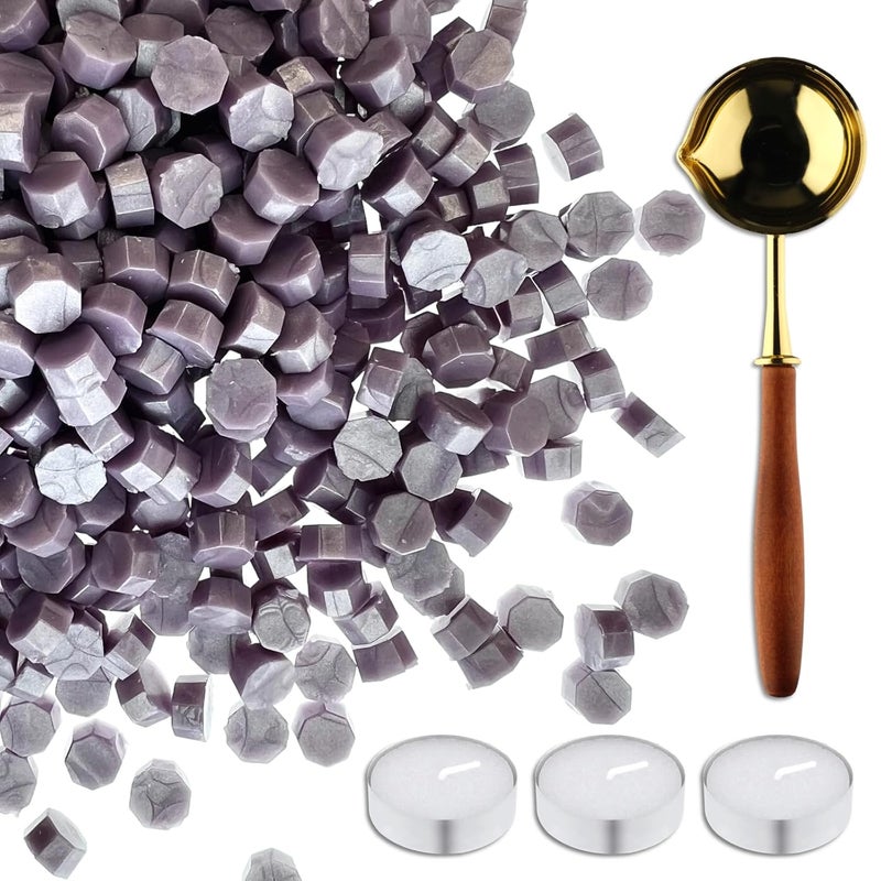 Cazzon 420 Pcs Vintage Wax Sealing Beads for Wax Seal Stamp, Antique Decor for Wedding Invitations, Envelope, Letters, DIY Crafts Gift Wrap (Purple B) - Image 1